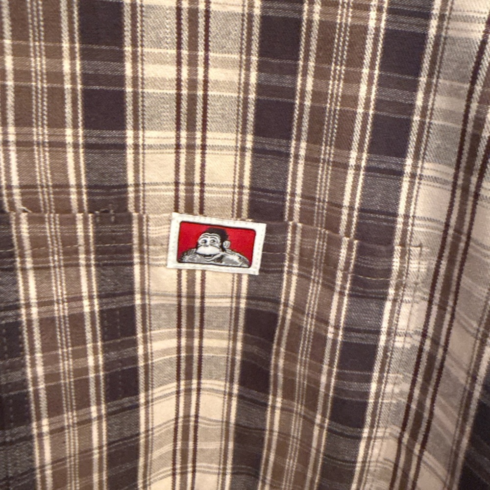 Work Wear & Utility Shirt Ben Davis Shirt Sleeve Plaid 1/2 Zipper closure. - Picture 11 of 17
